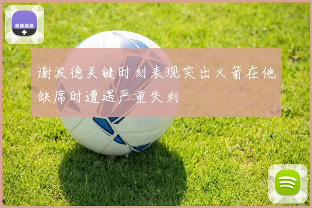 谢泼德关键时刻表现突出火箭在他缺席时遭遇严重失利